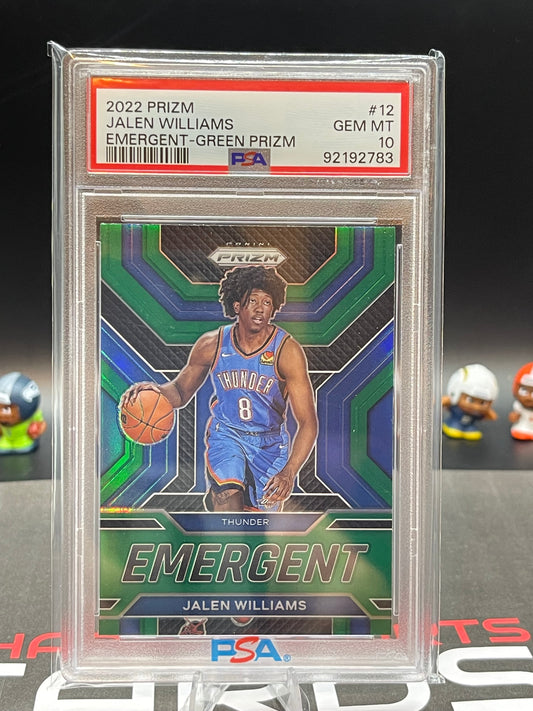 Jalen Williams 2022 Panini Prizm Rookie #12 "Emergent Green Prizm" - PSA 10 - GEM MINT RC