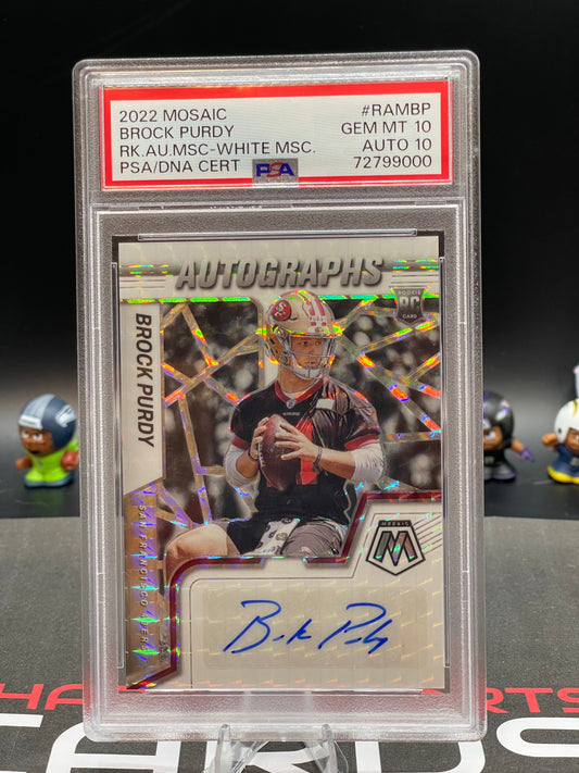 Brock Purdy 2022 Mosaic White Mosaic Prizm Rookie Autograph /25 PSA 10/10!!!!!