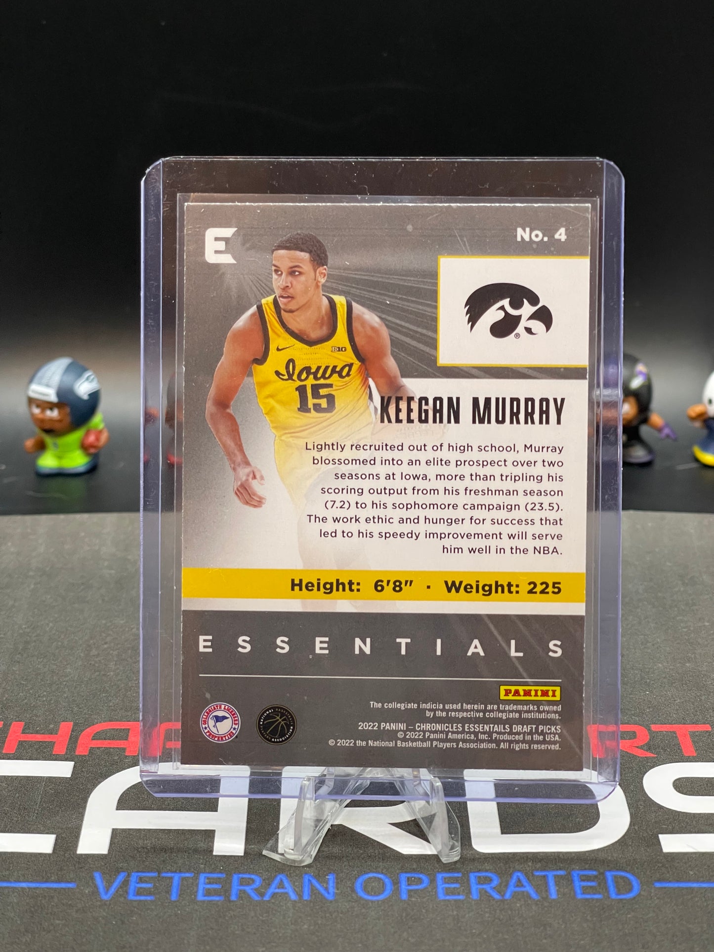 2022 Panini Chronicles Draft Picks #4 Keegan Murray Essentials Rookie Iowa RC