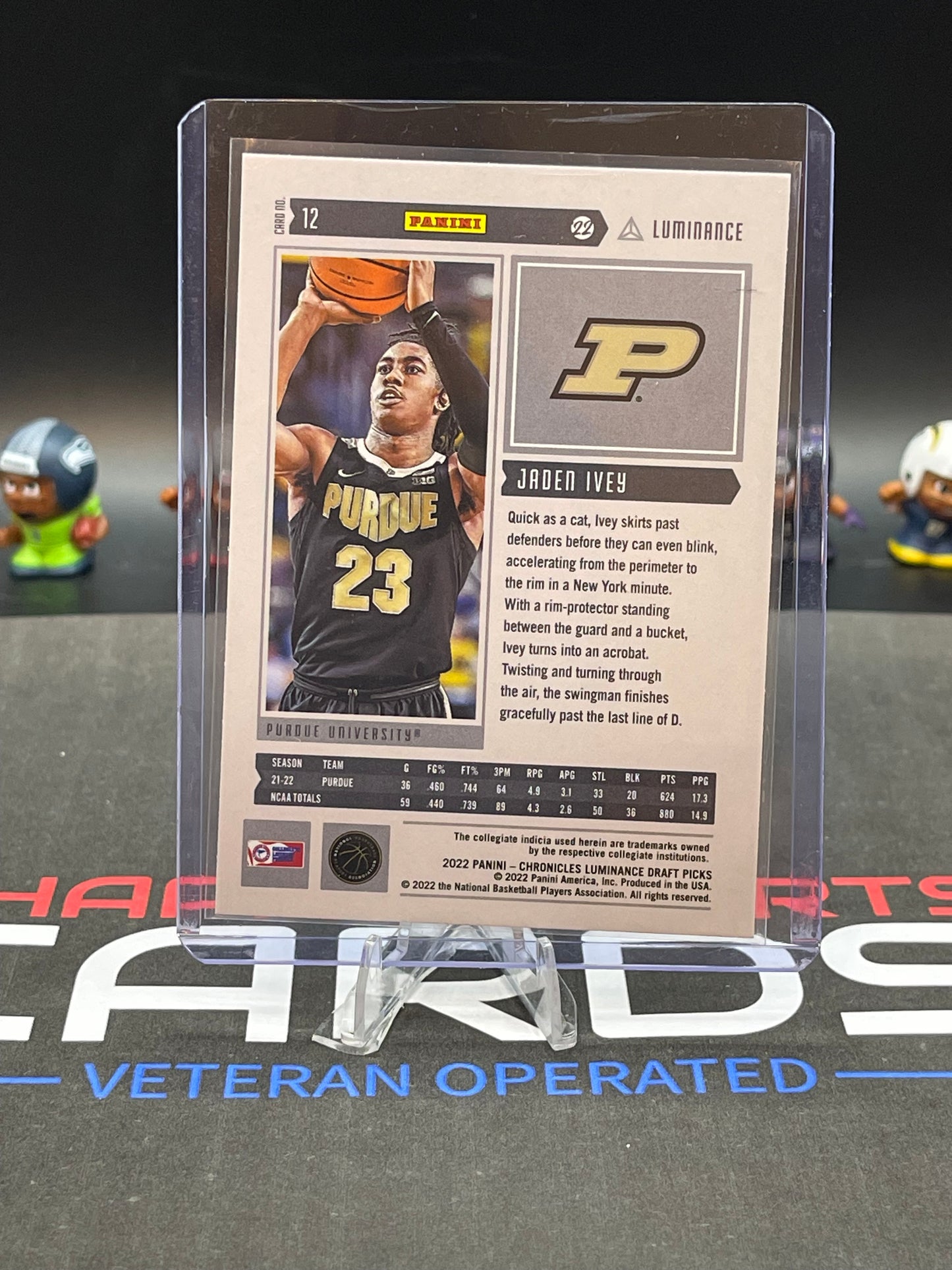 2022 Chronicles Luminance Draft Picks Jaden Ivey Rookie RC #12 Perdue - Pistons