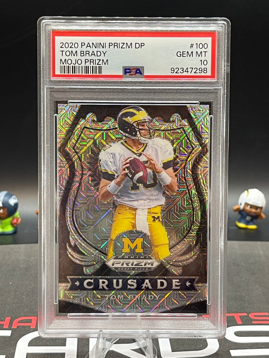 PSA 10 2020 Panini Prizm DP Tom Brady Mojo Prizm #100 Michigan U of M